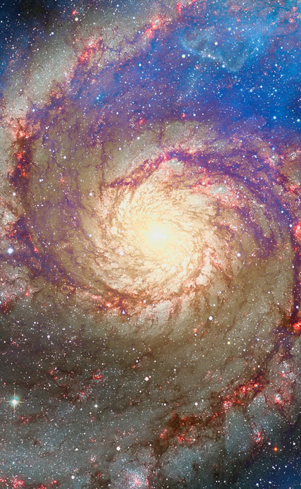 Colorful spiral galaxy that are sometimes used to help date the age of the earth God created