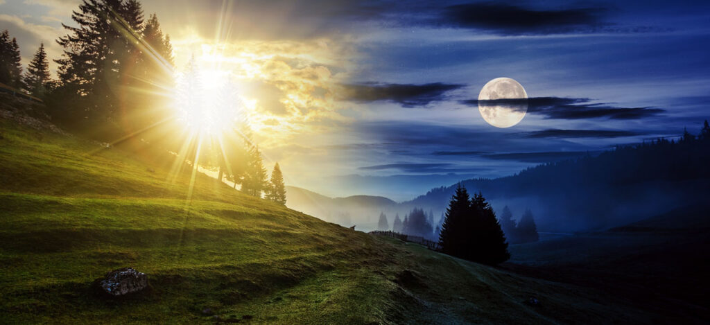 Day and night on earth; two constants like God is constant.