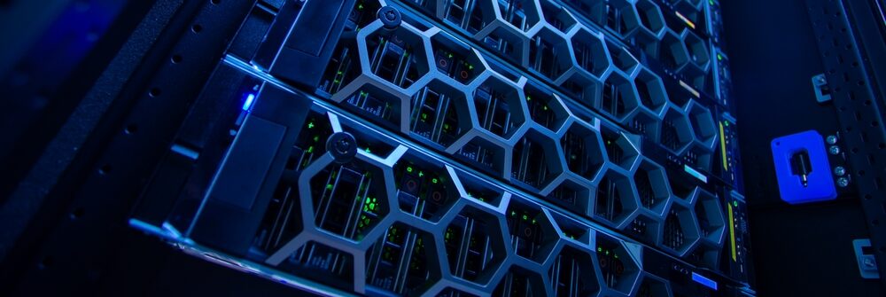 Data center servers supporting large-scale computing systems related to the ethics of artificial intelligence.