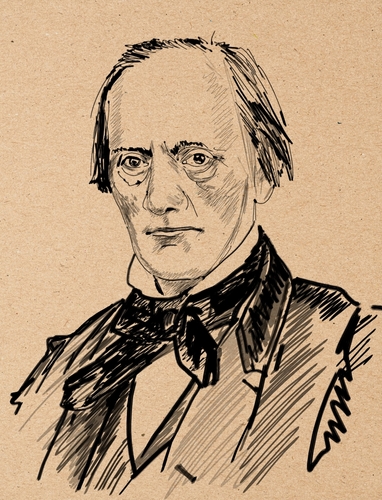 Sketch of Sir Richard Owen, one of Britain's foremost naturalists.